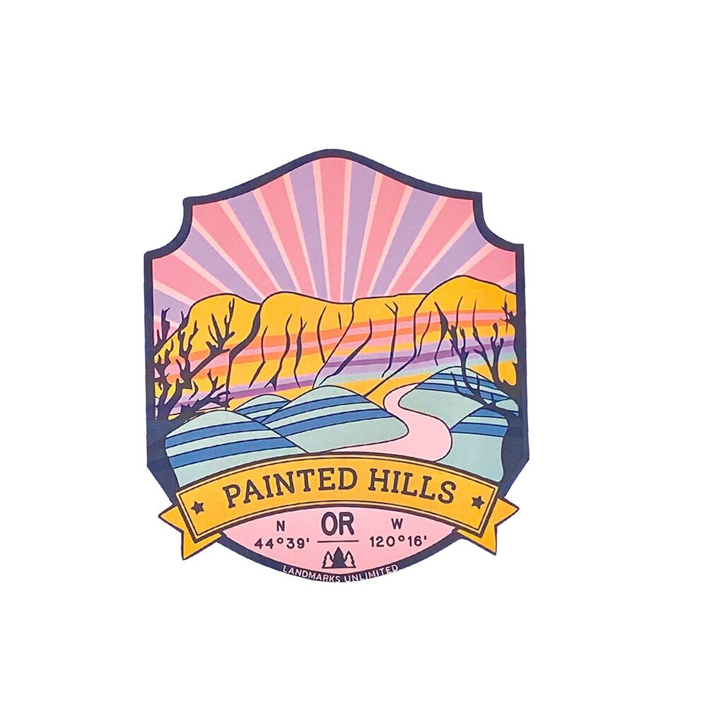 Landmarks Unlimited, Oregon, Natural Wonders, 4", Sticker, Painted Hills